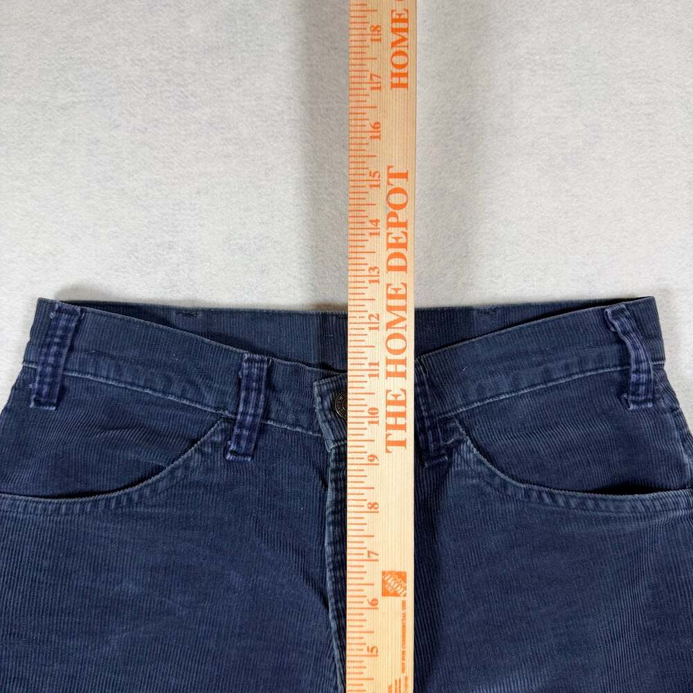 Vintage 80s Levis Pants Mens 30x32 Navy Blue Corduroy Talon Zipper - Picture 9 of 11